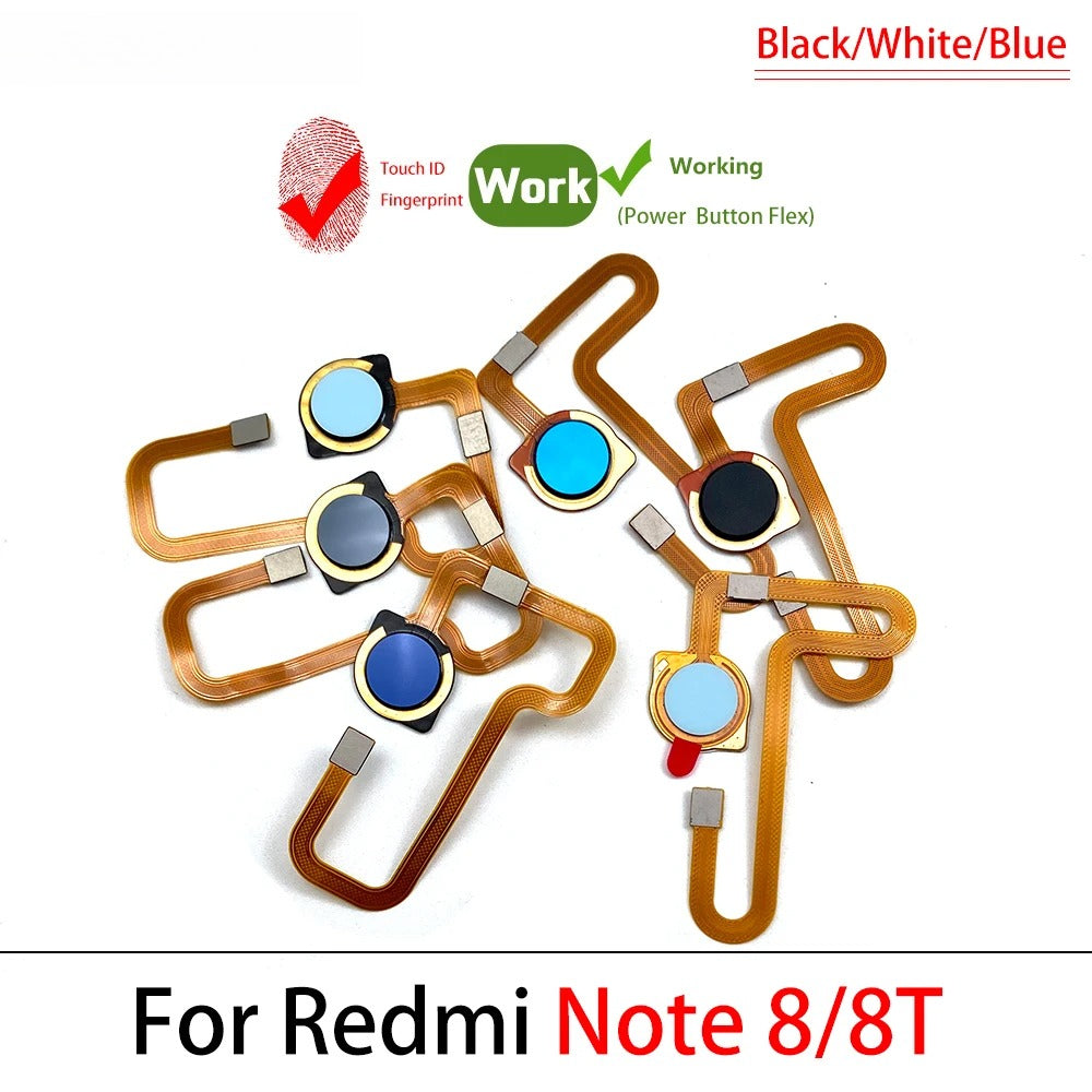 10Pcs, New For Xiaomi Redmi Note 8T 8 9s 9 Pro Home Button FingerPrint Touch ID Sensor Flex Cable Ribbon Replacement Parts  Xiaomi  Xiao mi phone repair parts