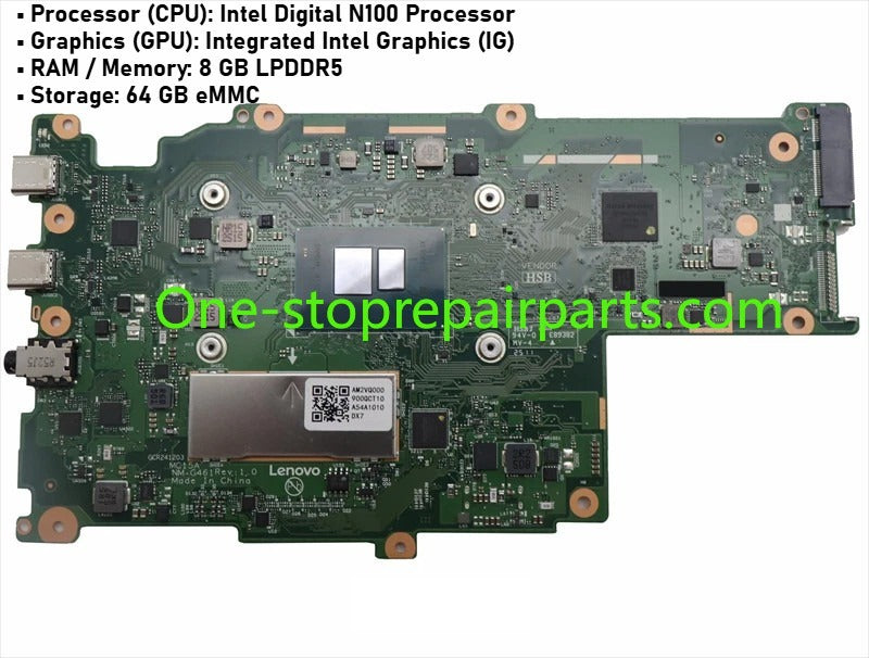 Motherboard For Lenovo 500e Chromebook Gen 4s (Type 83L4, 83L5, 83N8, 83N9, 83W3, 83W4) SYSTEM BOARDS N100 8G 64GB 5B21P73049 5B21S50356  Lenovo laptop repair parts