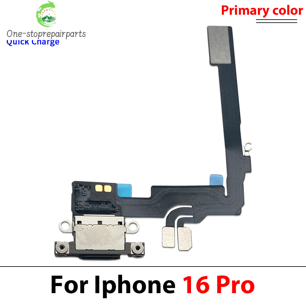 New For iPhone 16 Pro Max Plus USB Micro Charger Charging Port Dock Connector Microphone Board Flex Cable iPhone phone repair parts