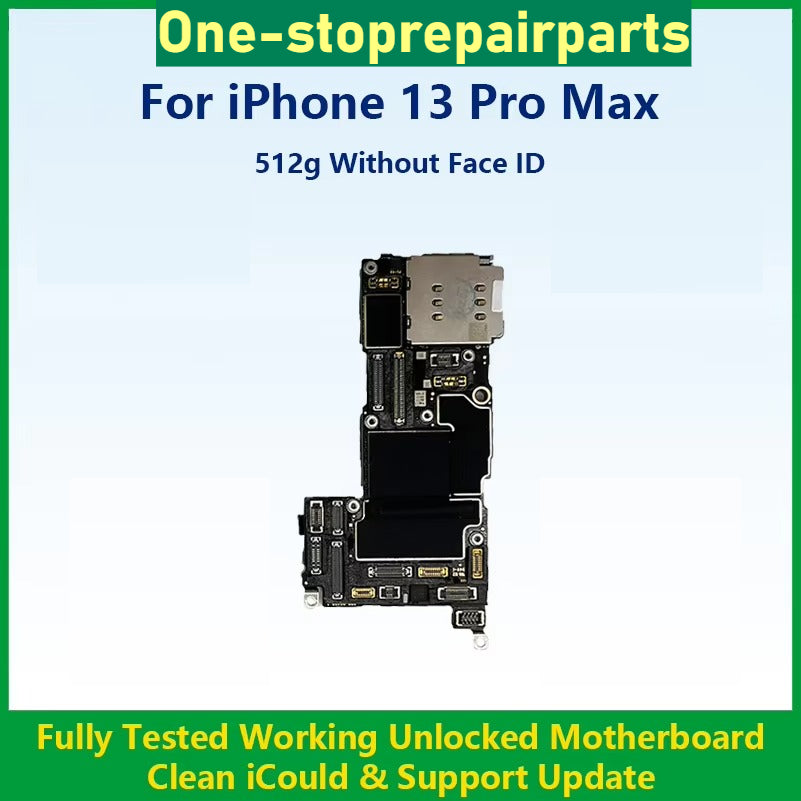 Fully Tested Authentic Motherboard For iPhone 13 Pro Max 128g/256g Unlocked Mainboard With Face ID Cleaned iCloud Fast Shipping iPhone phone repair parts