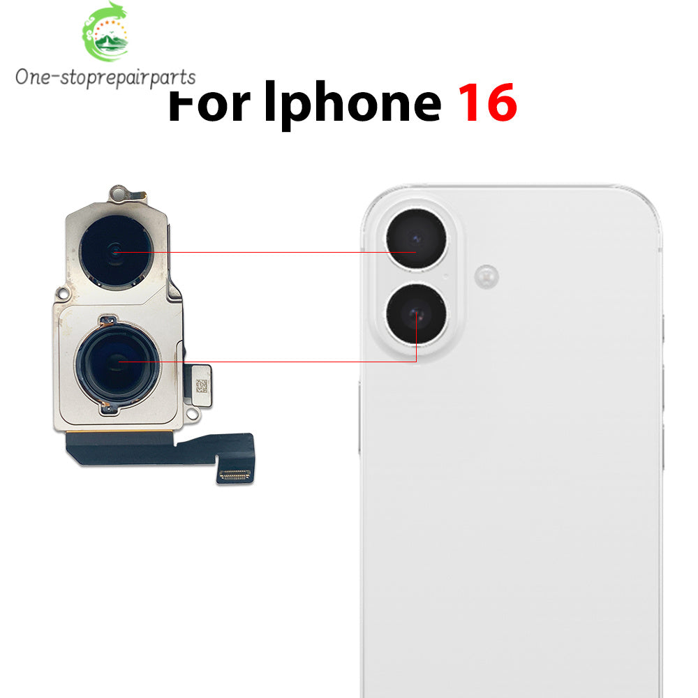 New For iPhone 16 Pro Max Plus 16E Front Camera Flex With Back Rear Camera Module Flex Cable iPhone phone repair parts