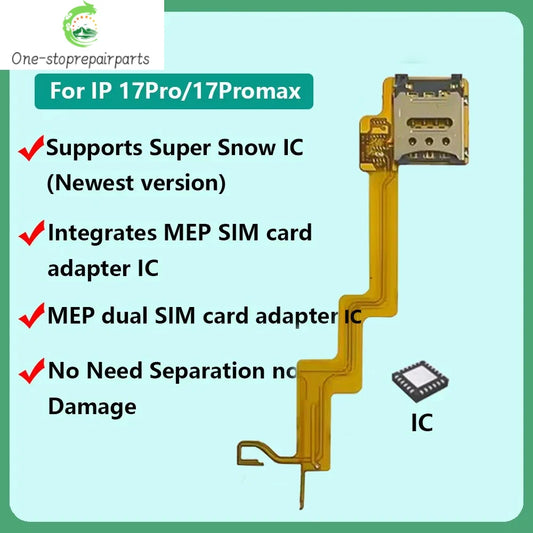 US Version Esim to Sim Dual Card Flex Ca‮lb‬e Built-in MEP Integration Solution Support Super Snow IC for iPhone 17 Pro Max Professional Repair Tools