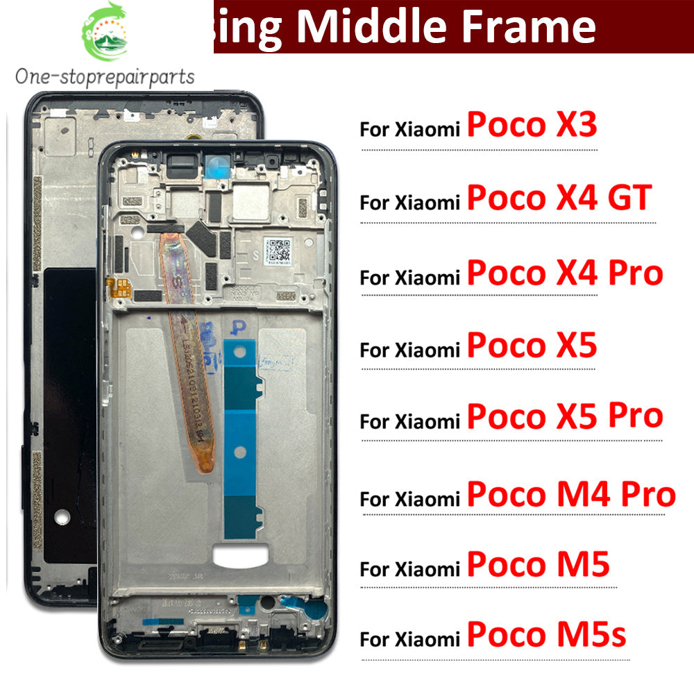 New Housing Middle Frame Bezel Middle Frame For Xiaomi Poco X3 X4 GT X5 M4 M5 Pro 4G 5G M5s Replacement Parts  Xiaomi  Xiao mi phone repair parts
