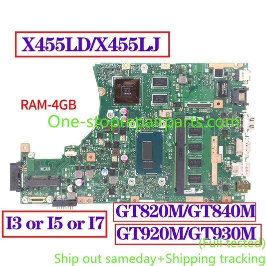 Motherboard For ASUS X455LJ X455LF X455L X455LD F454L X455LA I3 I5 I7 CPU PM/UMA main system board