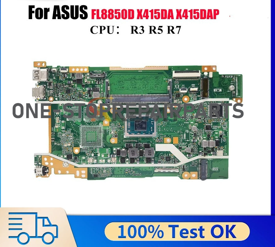X415DA X515DA Motherboard For ASUS VivoBook X415DAP FL8850D X415DA X415D Notebook Mainboard With R3 R5 R7 CPU 100% Tests OK ASUS laptop repair parts