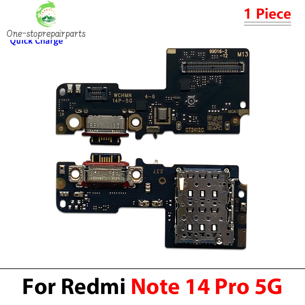 New For XIaomi Redmi Note 14 Pro Plus 4G 5G USB Charging Port Dock Charger Plug Connector Main Board Flex Cable  Xiaomi  Xiao mi phone repair parts
