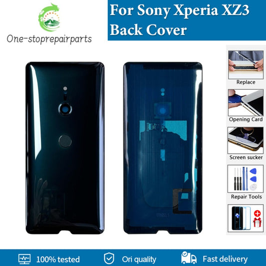 AAA+ Quality New 6.0" For Sony Xperia XZ3 Back Battery Cover Glass Housing Rear Door Case Parts With Camera Lens Replacement Sony phone repair parts