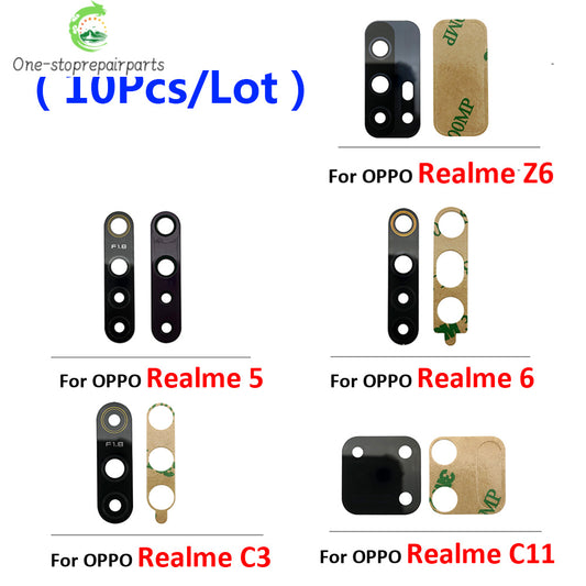 10Pcs/Lot, Rear Back Camera Glass Lens For Oppo Realme 5 6 C3 C11 Z6 With Adhesive Sticker Realme phone repair parts