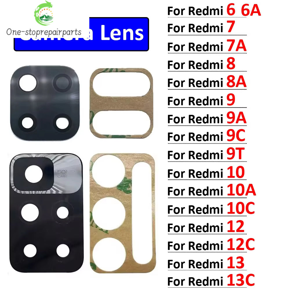 Rear Camera Glass Lens For Xiaomi Redmi 6 6A 7 7A 8 8A 9 9A 9C 9T 10 10A 10C 12 12C 13 13C 4G 5G Camera Glass Replacement Parts Xiaomi  Xiao mi phone repair parts