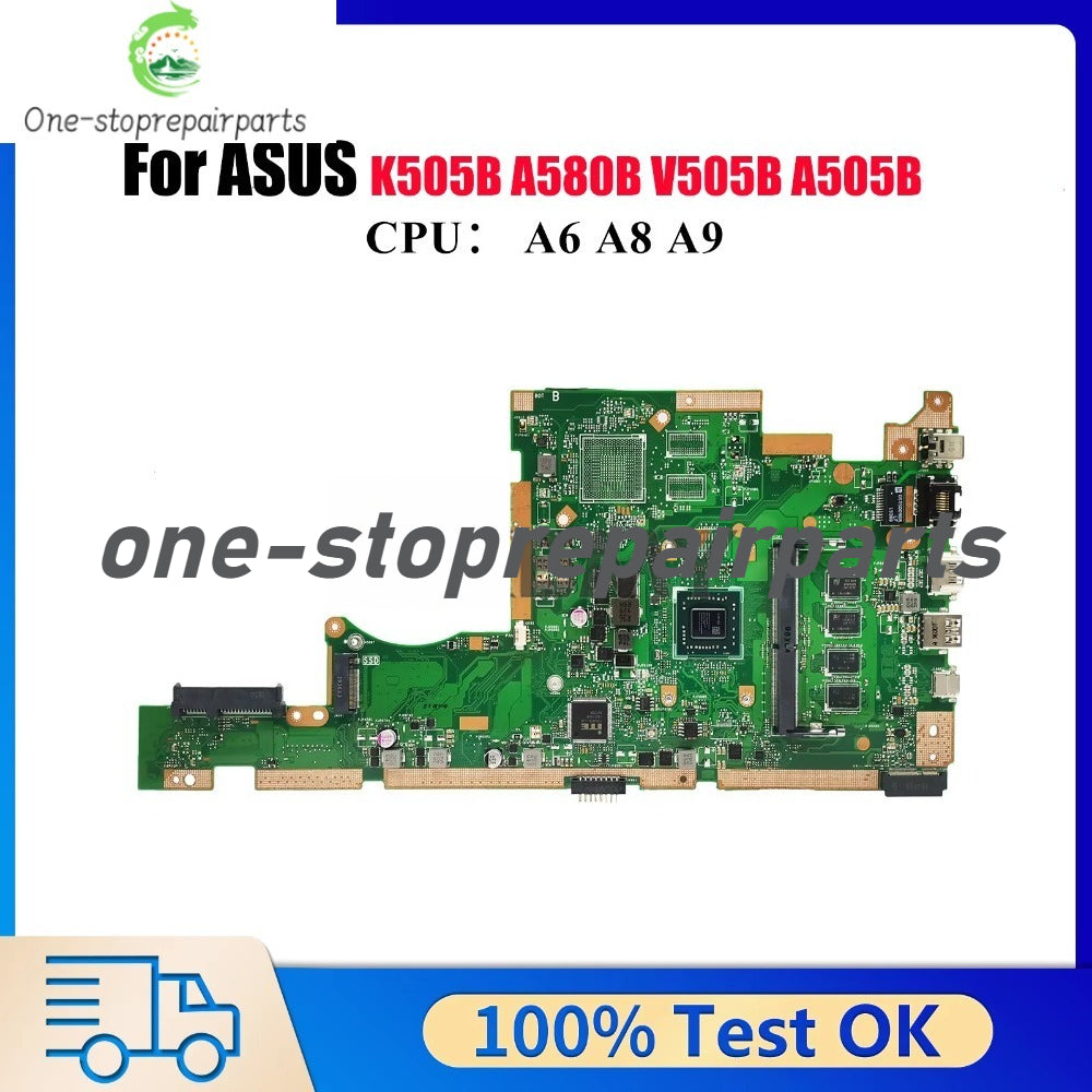 X505BA Laptop Motherboard For ASUS VivoBook X505BP A505B X505BA X505B K505B V505B A580B Notebook Mainboard With A6 A8 A9 CPU STK ASUS laptop repair parts