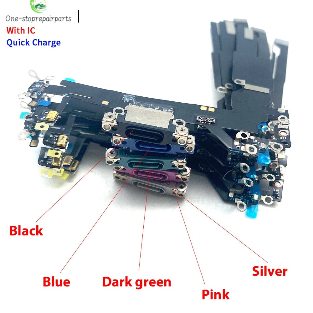 New For iPhone 16 Pro Max Plus USB Micro Charger Charging Port Dock Connector Microphone Board Flex Cable iPhone phone repair parts