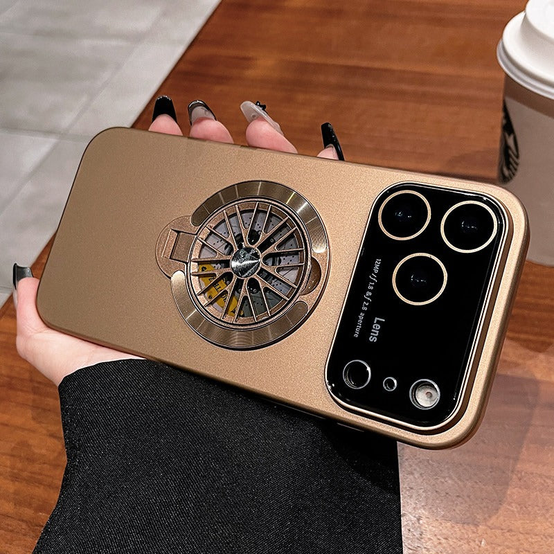 Unzip gyro for iPhone 17promax mobile phone case New iPhone16 protective case Frosted 17Air lens All-inclusive anti-drop ultra-thin 360 magnetic suction bracket Men's and women's hard case Phone accessories
