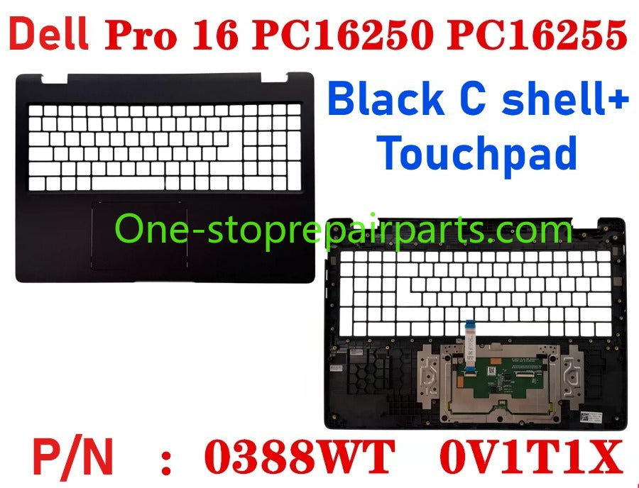 Cover case for Dell Pro 16 PC16250 PC16255 0D45TN 04TV1R 0FJ6FY 02XHM1 099TK0 02882N 0HNP7J 02XHM1 0GJX2F 0C8CKC 0964DF 0DR9PF 0HHMCK 0F9V30 0388WT 0H3K5C 0HR42X 01378G Lcd back housing bezel palmrest bottom lower cover hinge Dell laptop repair parts