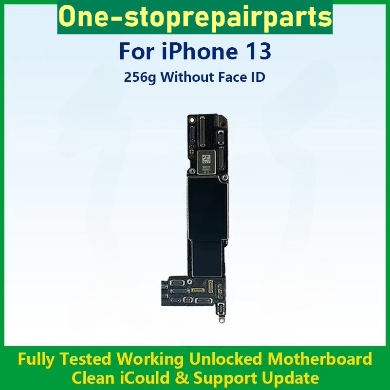 Fully Tested Authentic Motherboard For iPhone 13 128g/256g/512g Unlocked Mainboard With Face ID Cleaned iCloud Fast Shipping iPhone phone repair parts
