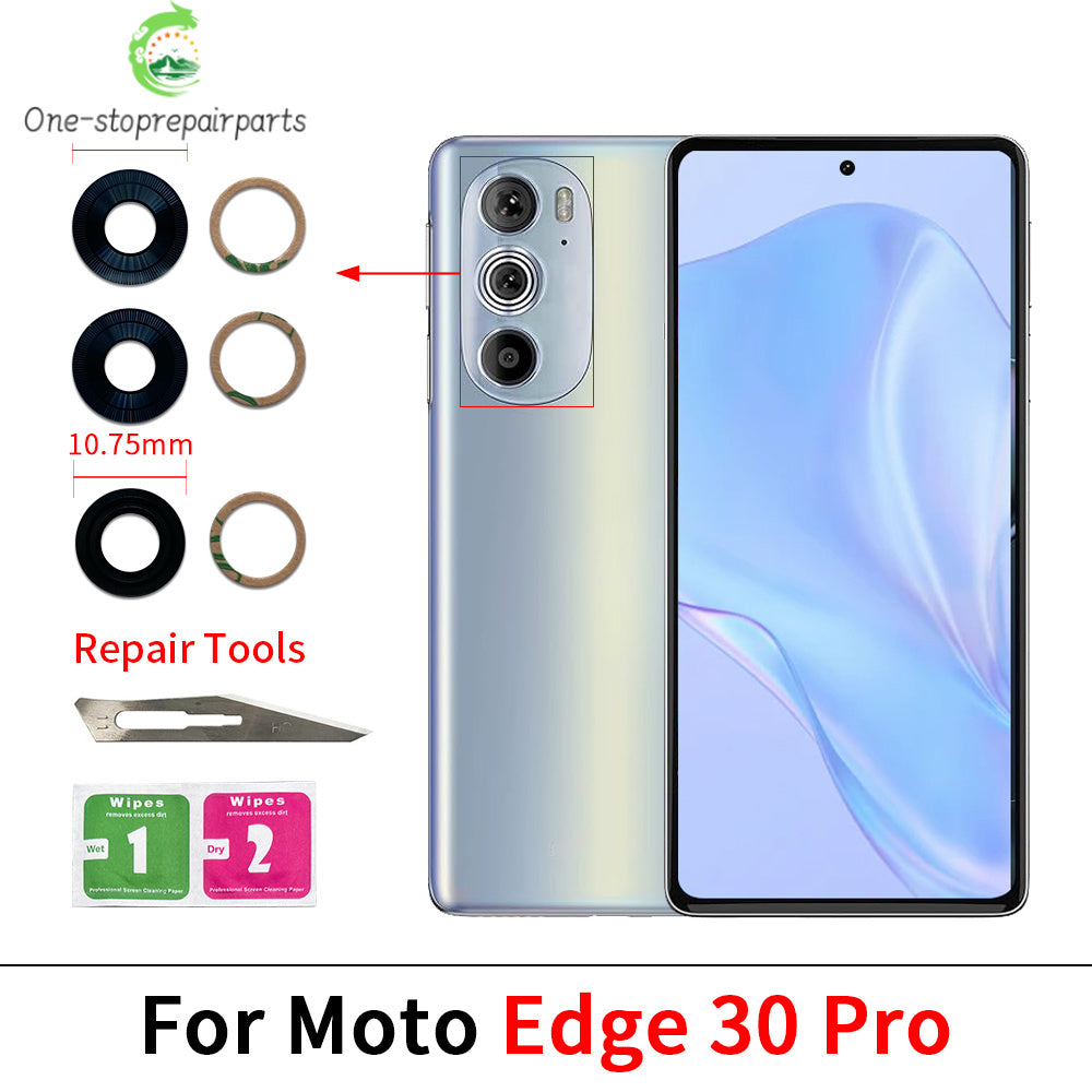 10Pcs, Camera Glass For Motorola Moto Edge 20 30 40 Pro Lite Neo Fusion Rear Back Camera glass Lens With Glue Adhesive Motorola phone repair parts