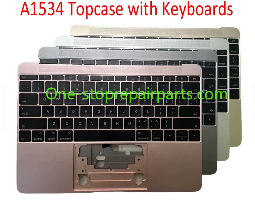 New for Macbook 12'' A1534 Keyboard UK US English French German Spanish with Topcase Backlight Gold Grey Silver Gold 2016-2017 Macbook repair parts