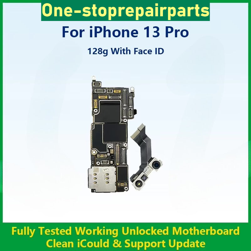 Fully Tested Authentic Motherboard For iPhone 13 Pro 128g/256g/512g Unlocked Mainboard With Face ID Cleaned iCloud Fast Shipping iPhone phone repair parts
