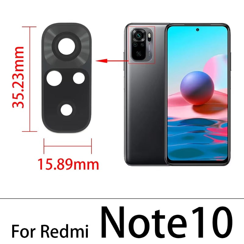 100Pcs Rear Back Camera Glass Lens For Xiaomi Redmi Note 7 8 8T 9 9s 10 10s 11 Pro 5G Camera Glass With Glue Adhesive  Xiaomi  Xiao mi phone repair parts