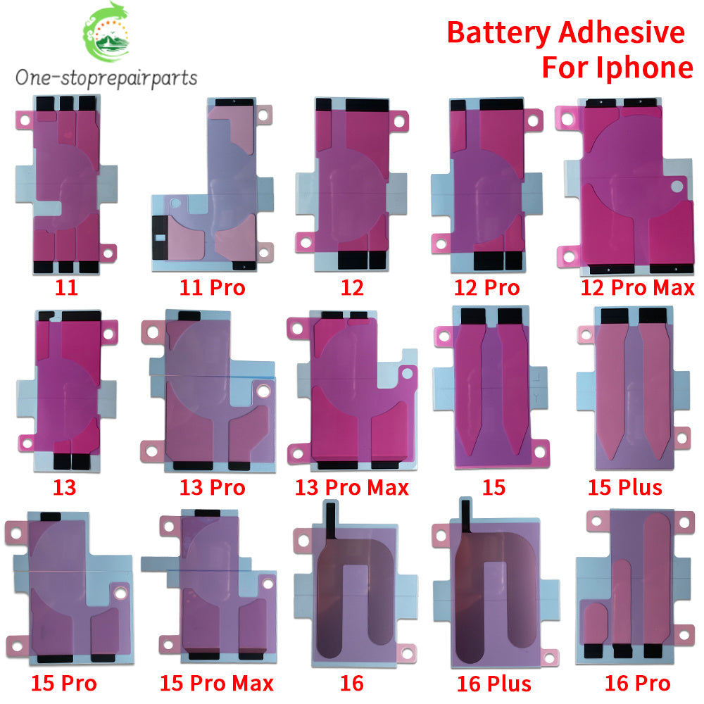 50Pcs/Lot, Battery Adhesive Sticker For iPhone 11 12 13 14 15 16 Pro Max Battery Double Tape Strip Pull Trip iPhone phone repair parts