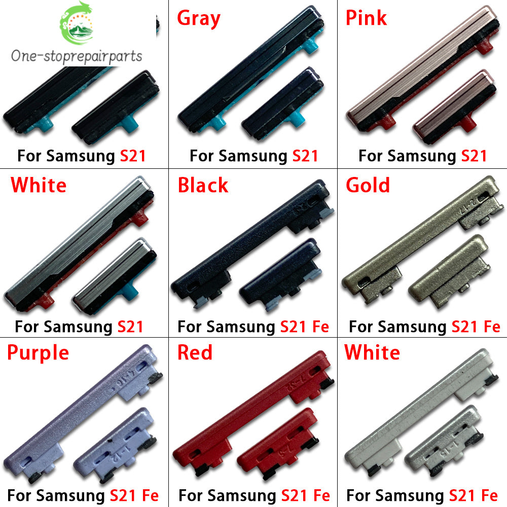 New Side Volume Button Power ON / OFF Buttton Key Set For Samsung S21 Plus Ultra Fe Replacement Parts Samsung phone repair parts