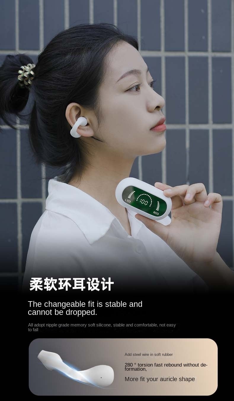 Accessories S03 directional sound transmission soft silicone ear clip Bluetooth headset, super good sound quality and long battery life