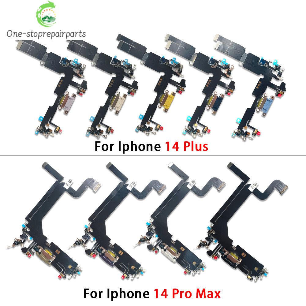 New For iPhone 14 Pro Max Plus USB Charging Port Dock Charger Connector Board With Microphone Flex Cable iPhone phone repair parts