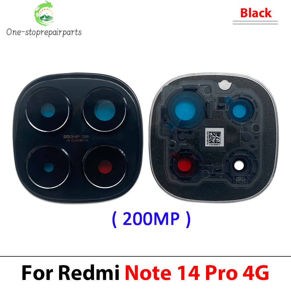 Back Rear Camera Glass Lens Circle Cover Frame With Adhensive For Xiaomi Redmi Note 14 Pro 4G 5G 200MP 50MP Replacement Parts  Xiaomi  Xiao mi phone repair parts