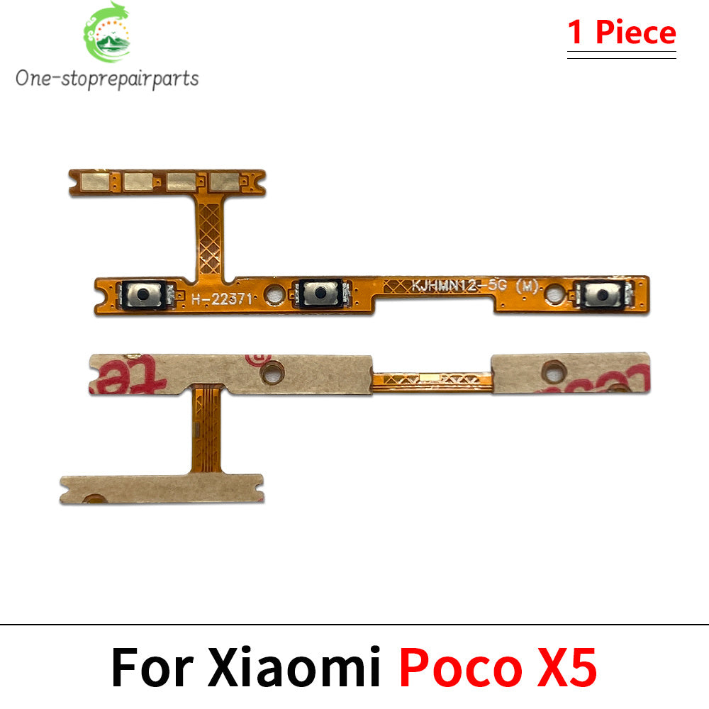 10Pcs, Power On Off Volume Side Button Key Flex Cable For Xiaomi Poco F4 F5 M3 M4 X3 X4 X5 X6 Pro 4G 5G GT Xiaomi  Xiao mi phone repair parts