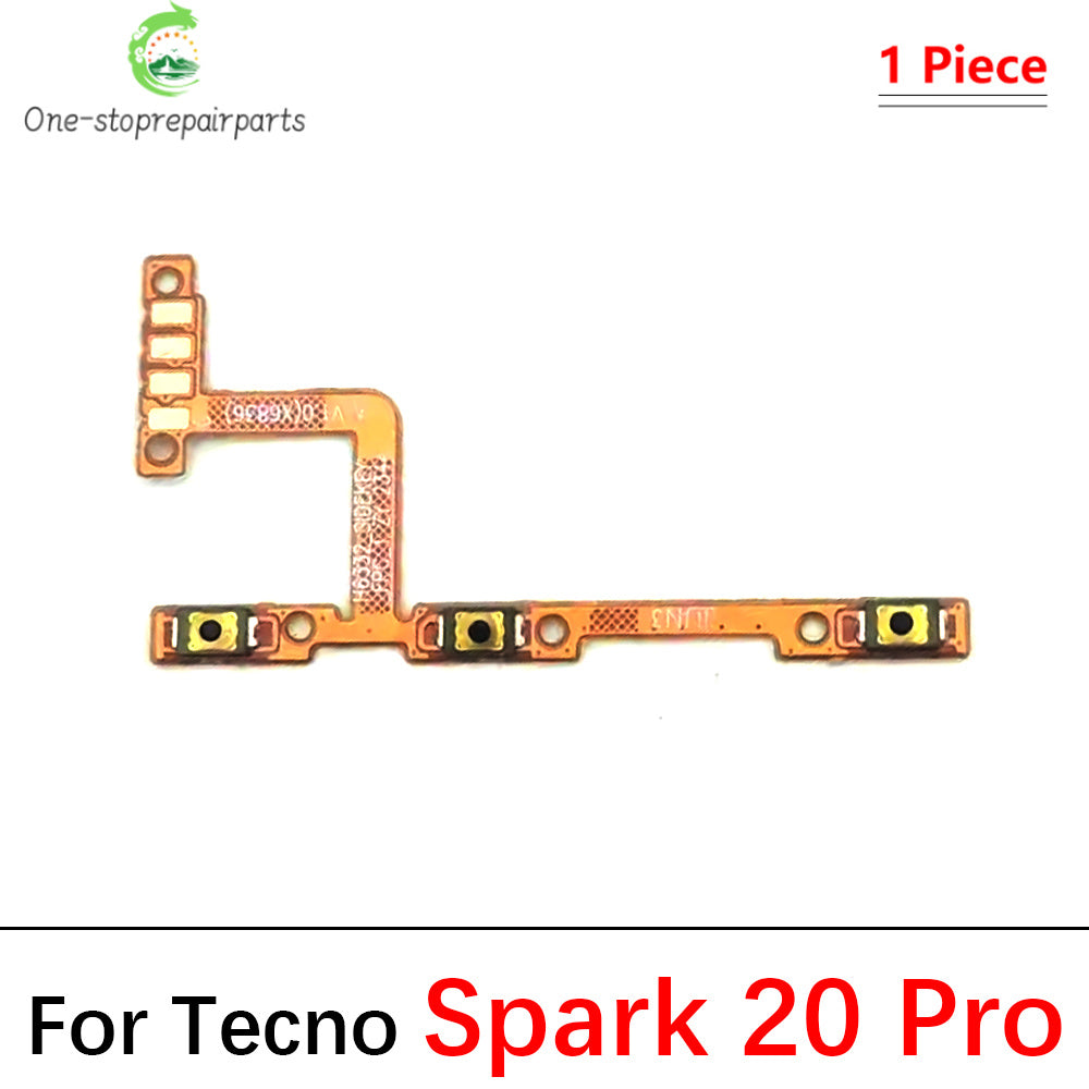 10Pcs, Power On Off Volume Key Button Flex Cable For Infinix Tecno Spark 7 8 8C 10 10C 20 20C 30C Pro Go 2020 2022 2023 2024  infinix phone repair parts