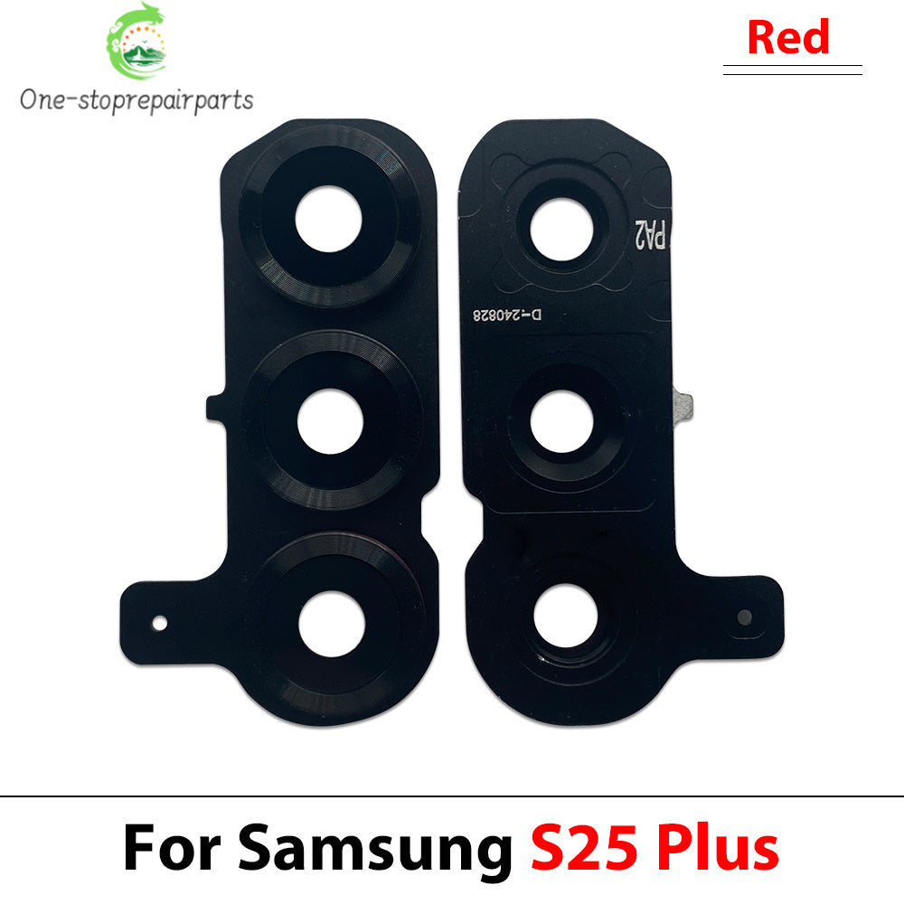 New Rear Camera Glass Lens Cover With Frame Holder with Sticker For Samsung S25 Plus S25 Ultra Replacement Parts Samsung phone repair parts
