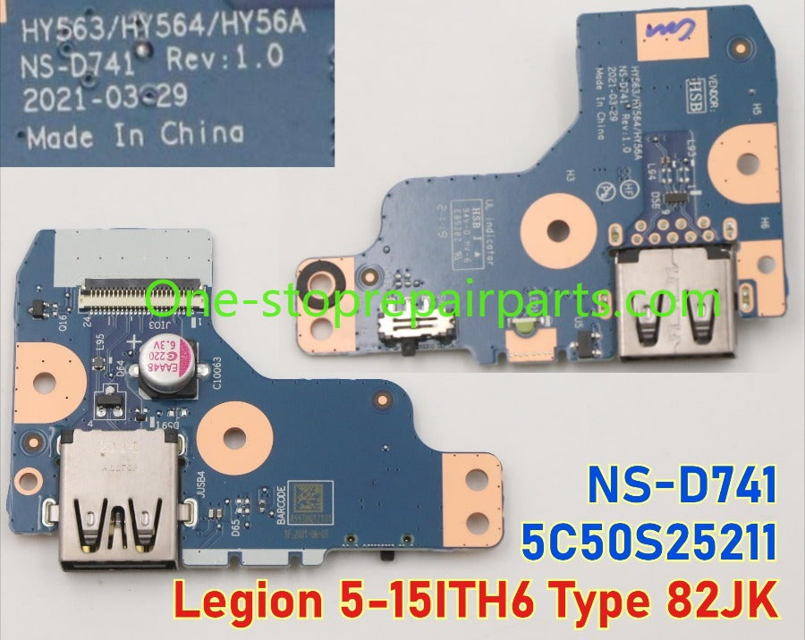USB Audio I/O HDMI Board Daughterboard For Lenovo Legion 5 / 5 Pro Pro 7 Y9000P R9000P Savior R7000P Y7000 16IRX8H 16IAH7H 16ARH7H 15IAH7 15ARH7 NS-F082 NS-E233 NS-E241 NS-E481 NS-F771 NS-F701 F093 NS-G251 NS-F254 D713 Lenovo laptop repair parts