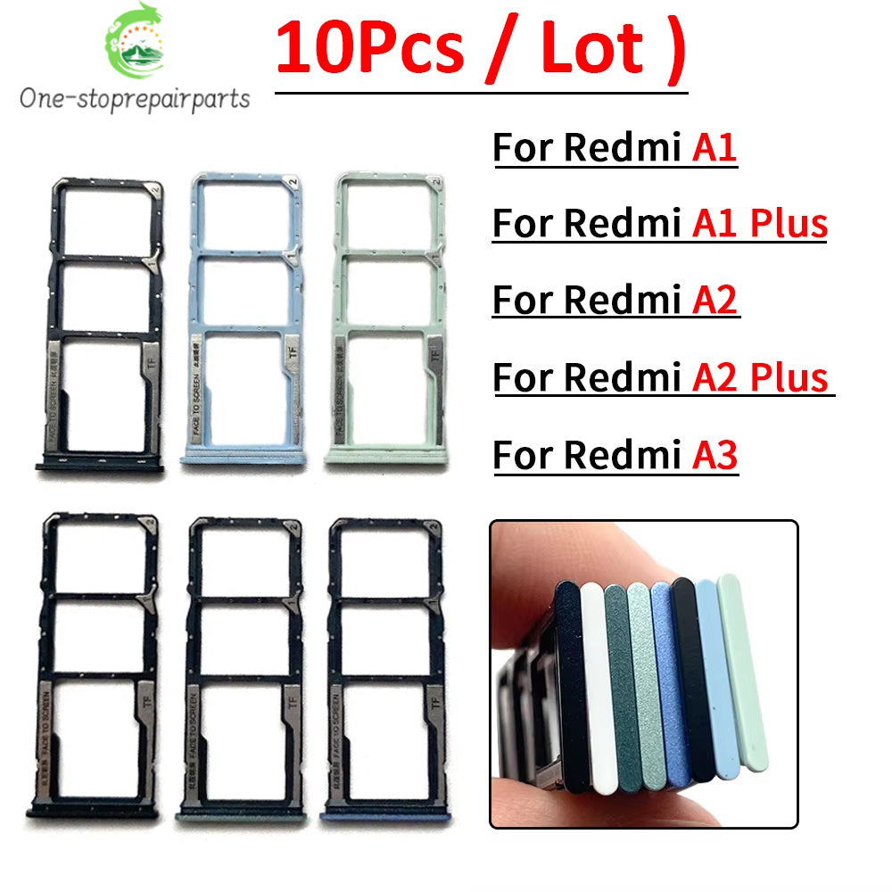 10Pcs/Lot, SIM Card Tray Slot Holder Adapter Accessories For Redmi A1 A2 A3 Plus Redmi phone repair parts