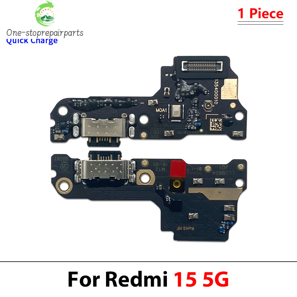10Pcs, USB Charging Port Dock Charger Plug Connector Board Flex Cable For Xiaomi Redmi 12 12C 13 13C 14C 15 15C 4G 5G Xiaomi  Xiao mi phone repair parts