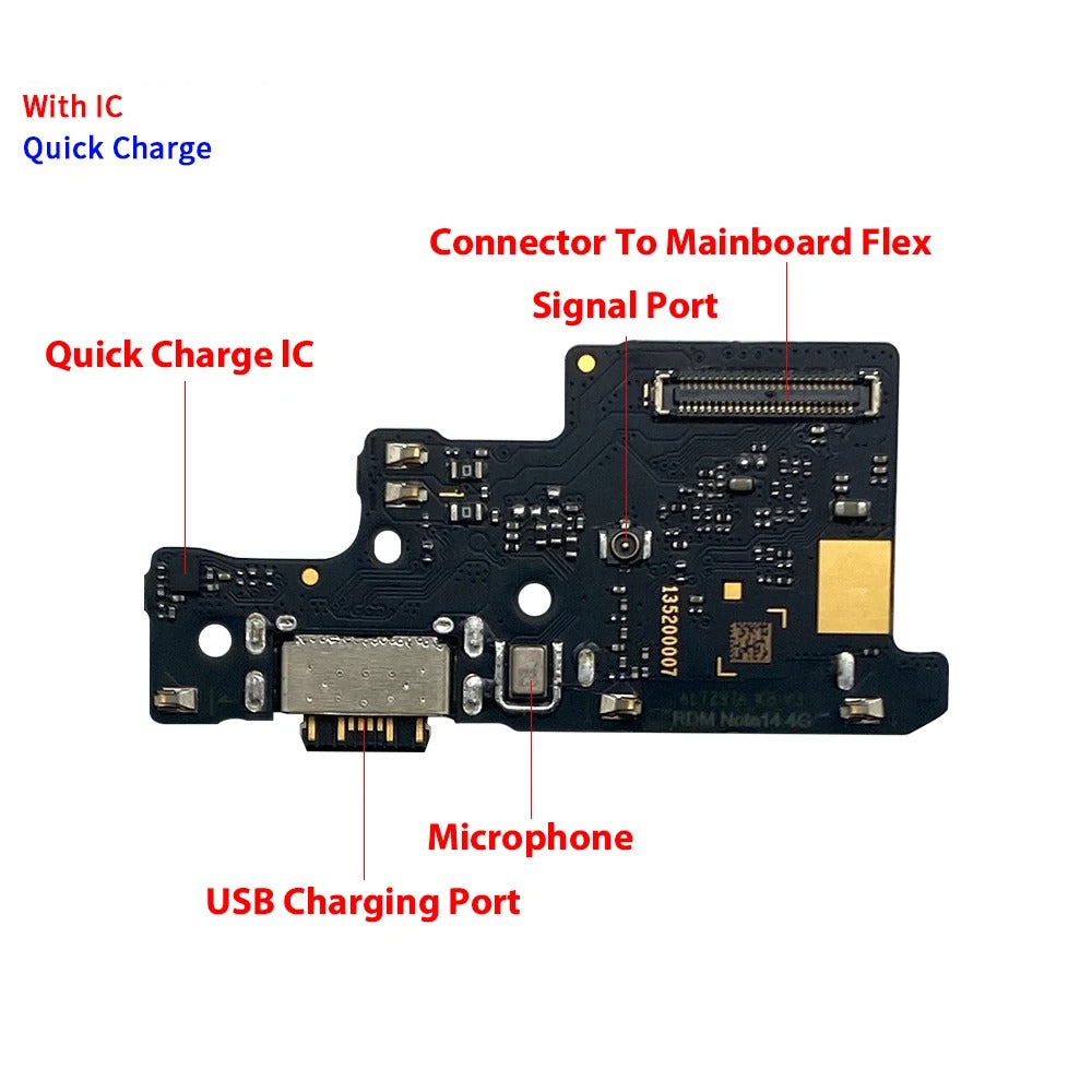 10Pcs Dock Connector Micro USB Charger Charging Port Main Flex Cable Microphone Board For XIaomi Redmi Note 14 Pro Plus 4G 5G  Xiaomi  Xiao mi phone repair parts