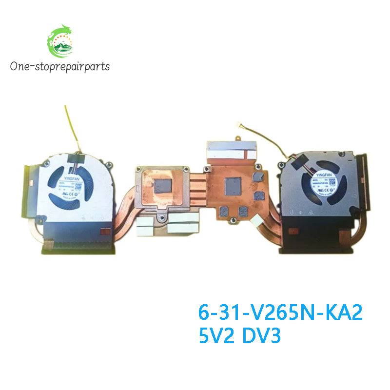 NEW ORIGINAL Laptop CPU GPU Cooling Fan With Heatsink For Clevo V250 V265KNP 6-31-V265N-KA2 5V2 DV3 Clevo laptop repair parts