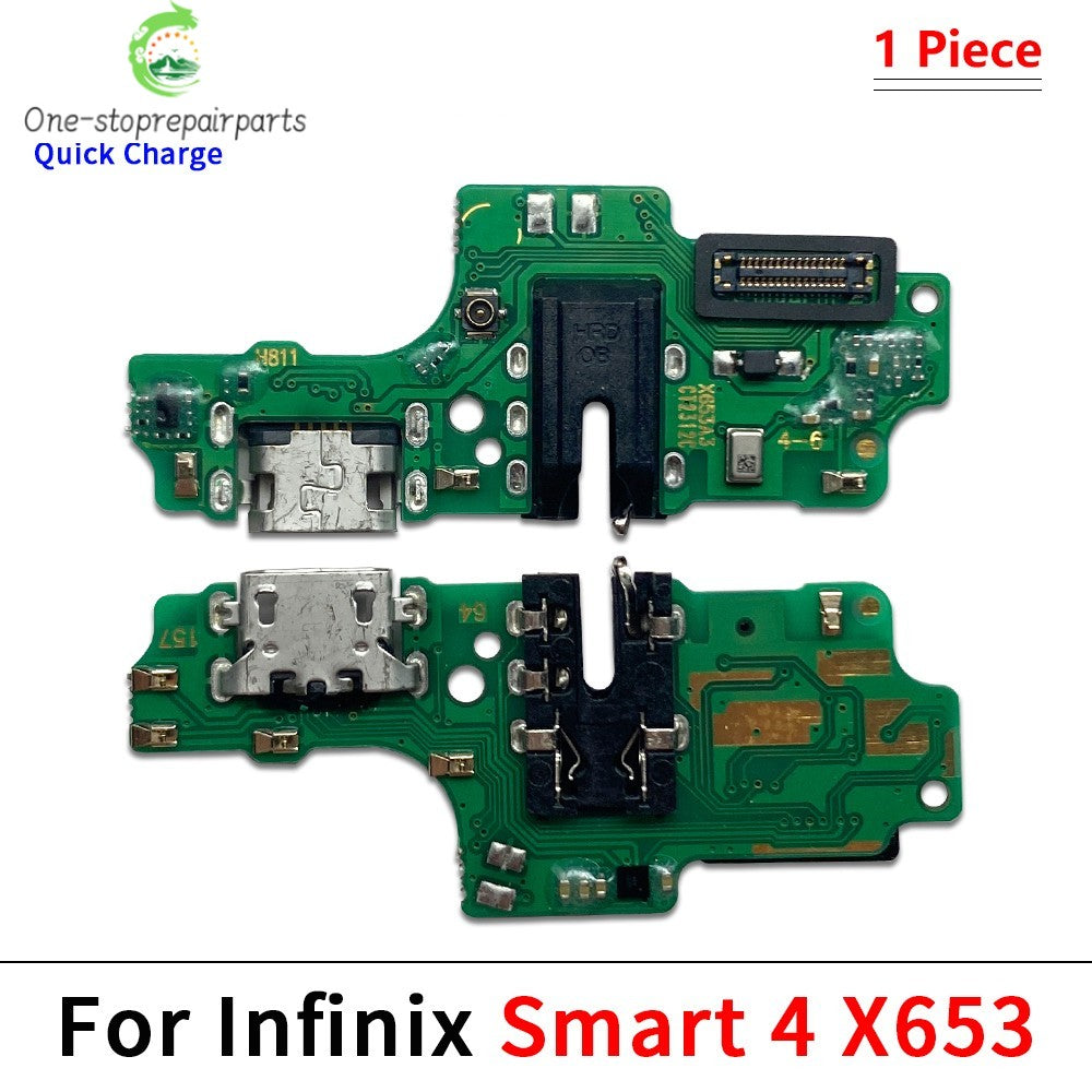 10Pcs，USB Charging Port Dock Charger Plug Connector Board Flex Cable For infinix Smart 4 5 6 7 8 HD Pro Plus X6511 X6512 X6823  infinix phone repair parts