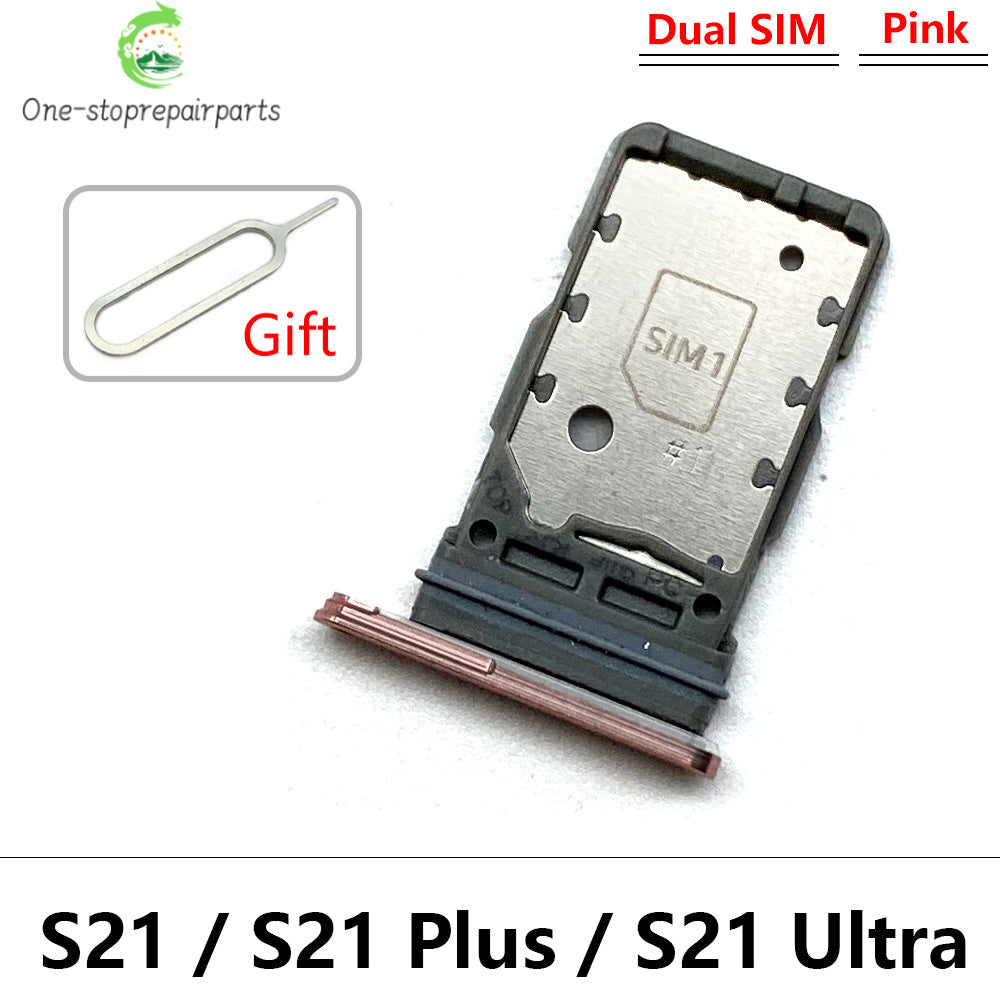 New For Samsung S21 S20 Plus Ultra Fe Dual SIM Card Slot SD Card Tray Holder Adapter Replacement Spare Parts Samsung phone repair parts