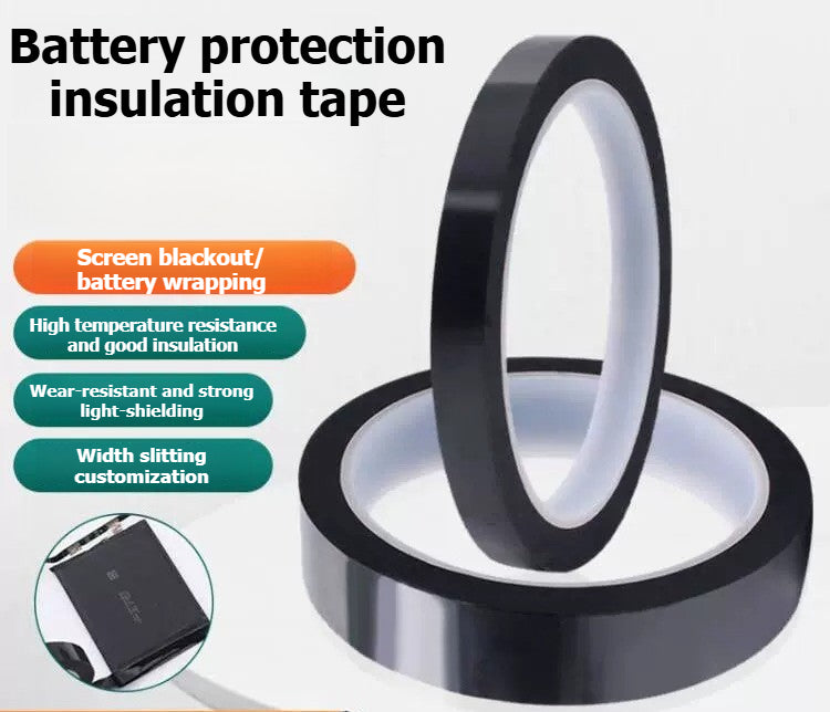 Mobile phone battery cell insulation sticker - Specialized for sealing and edge wrapping of lithium battery small boards - Black all-coverage anti-glare heat-resistant tape - Repair Tools
