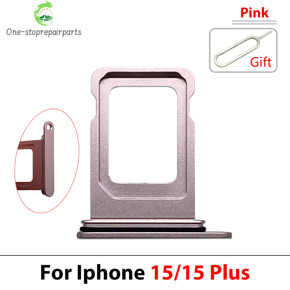 10Pcs, Dual SIM & Single SIM Card Slot SD Card Tray Holder Adapter For iPhone 15 Pro Max Plus iPhone phone repair parts