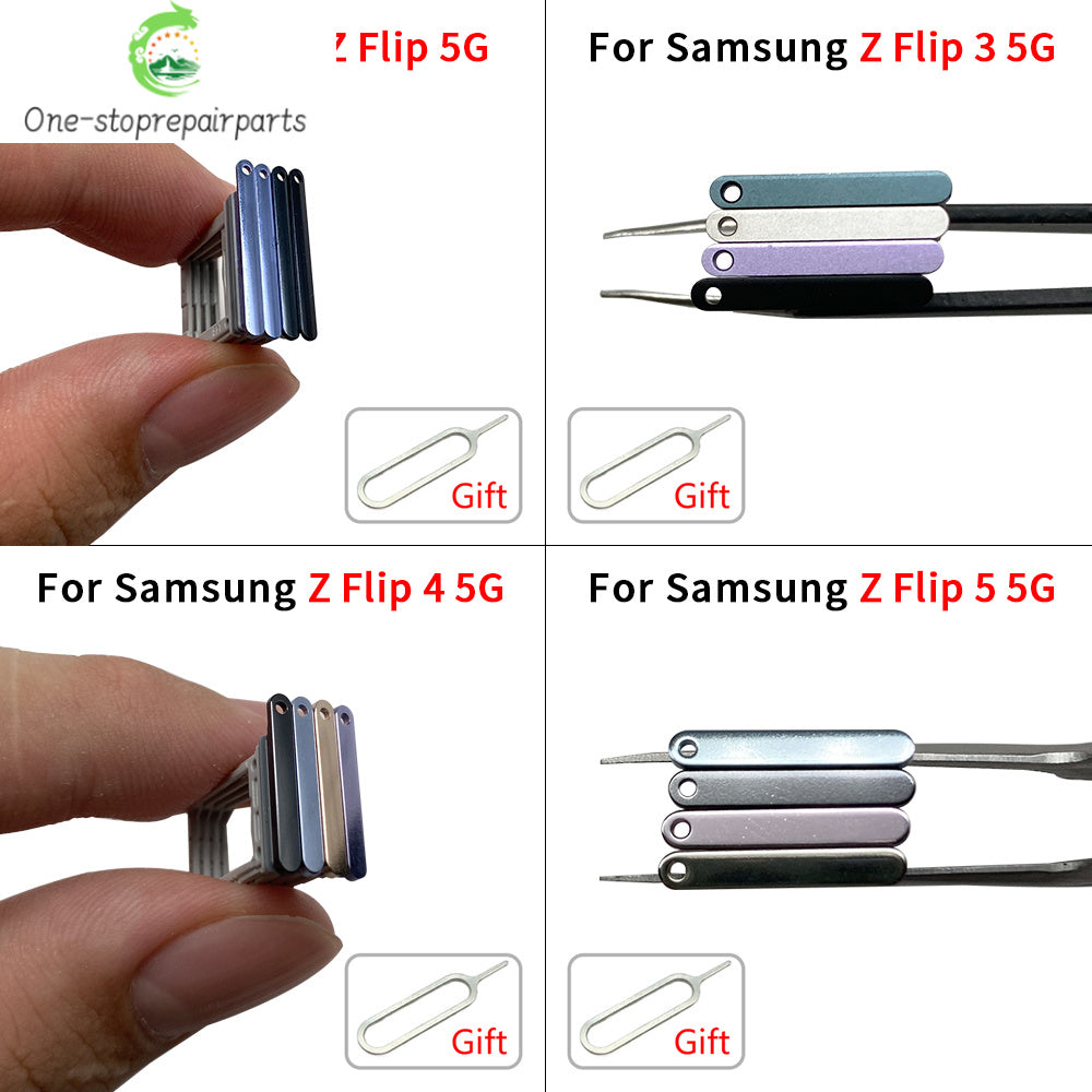 10Pcs/Lot, New For Samsung Z Flip 2 3 4 5 6 5G F711 F721 F731 F741 SIM Card Tray Slot Holder Adapter Accessories Samsung phone repair parts