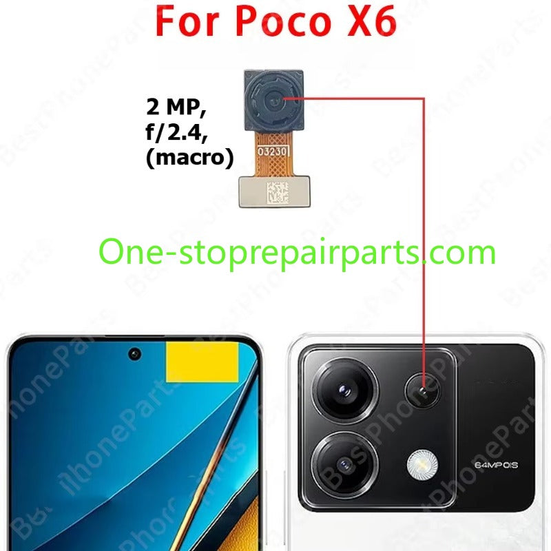 Rear Back Camera For Xiaomi Poco X6 Pro 5g PocoX6 X6Pro Camera Module Backside View Flex Cable Mobile Phone Spare Parts Xiaomi phone repair parts