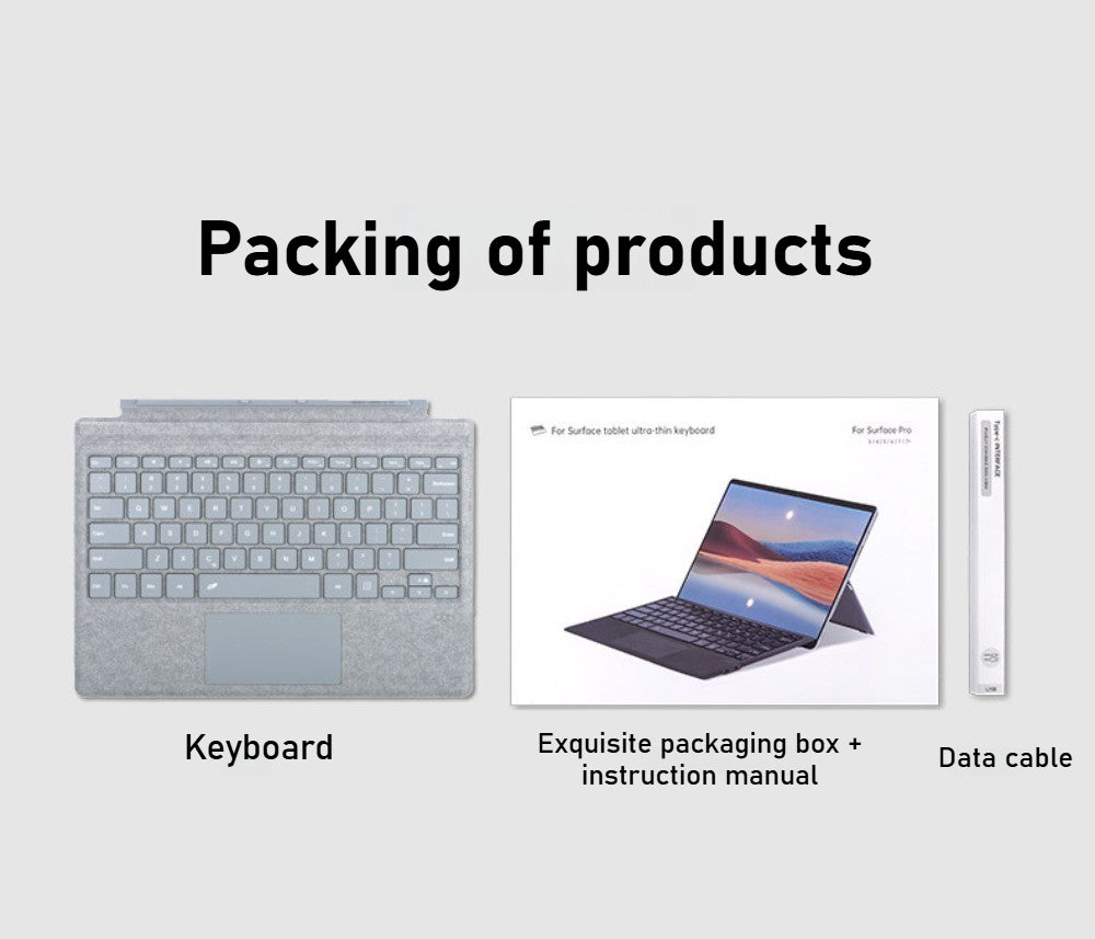 Replacement RGB Backlit Bluetooth Wireless Cover Keyboard For Microsoft Surface Pro 3 4 5 6 7 8 9 12 Pro X Go 1 2 3 Keyboard Backlit Trackpad Wireless