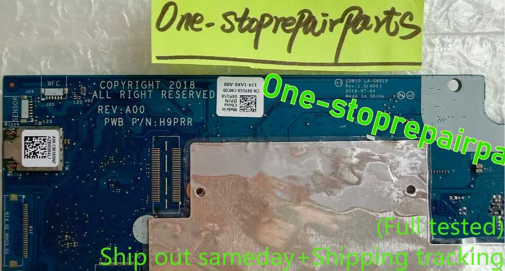 04YG5X for Dell 11 Chromebook 3100 Non-touch Motherboard 4GB RAM 16GB Storage Intel N4020 Processor No Daughterboard Connectors 083JTF LA-G851P 1MK85 H9PRR EDB10 System Board