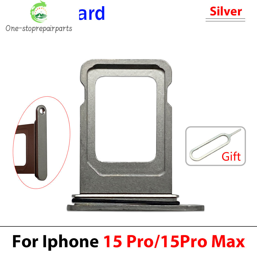10Pcs, Dual SIM & Single SIM Card Slot SD Card Tray Holder Adapter For iPhone 15 Pro Max Plus iPhone phone repair parts