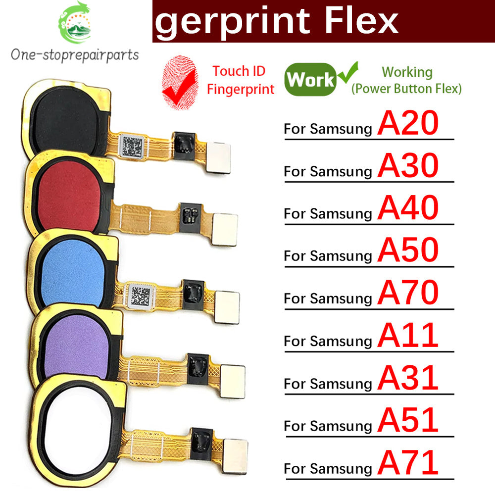 Fingerprint Scanner For Samsung A11 A31 A51 A71 A20 A30 A40 A50 A70 Home Button Fingerprint Menu Return Key Sensor Flex Cable Samsung phone repair parts