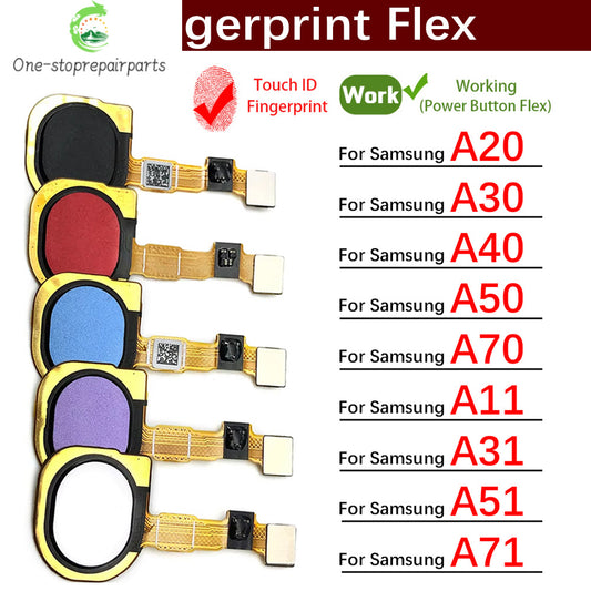 Fingerprint Scanner For Samsung A11 A31 A51 A71 A20 A30 A40 A50 A70 Home Button Fingerprint Menu Return Key Sensor Flex Cable Samsung phone repair parts