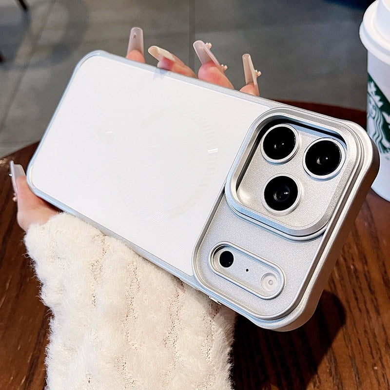 Frosted mesh Magnetic suction For iPhone 17promax mobile phone case New iPhone18Pro skin feel non-slip all-inclusive anti-drop 16Pro strong magnetic adsorption men's and women's shell Phone Accessories