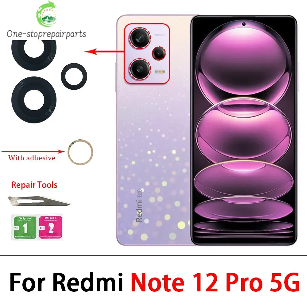 New Camera Glass For Xiaomi Redmi Note 11 12 13 14 Pro Plus 4G 5G Rear Back Camera glass Lens With Glue Adhesive  Xiaomi  Xiao mi phone repair parts