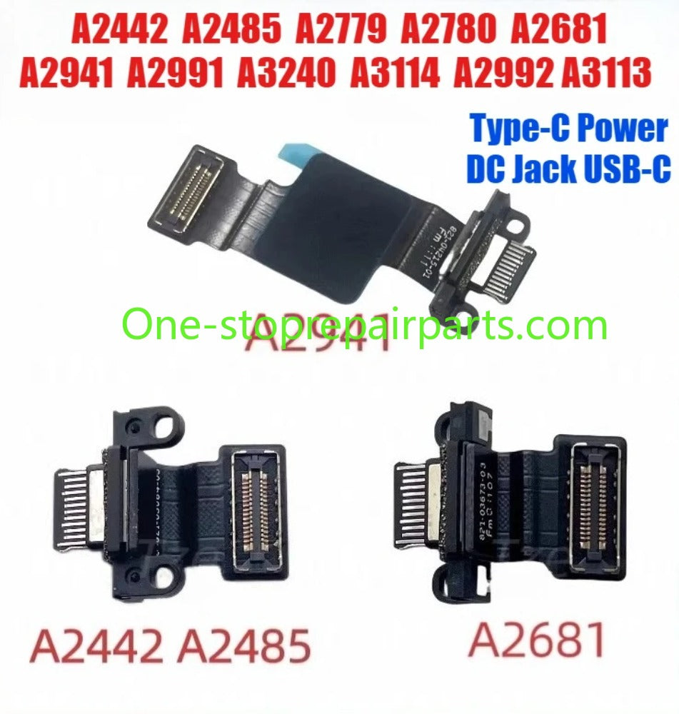 Power DC Jack USB-C For Macbook A2442 A2485 2779 2780 2681 2941 2991 3240 3114 3241 2992 2918 3113 TYPE-C power charging cable