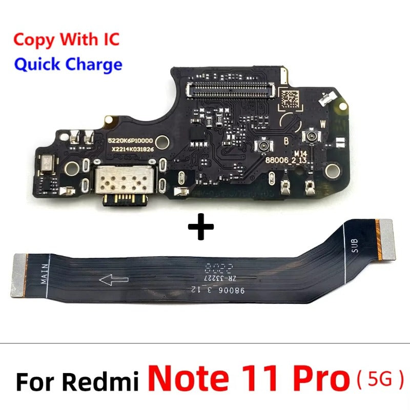 New USB Charger Charging Board Dock Port Connector Main Flex Cable For Xiaomi Redmi Note 10 10s 11 11s 12 12s 13 Pro Plus 4G 5G Xiaomi  Xiao mi phone repair parts